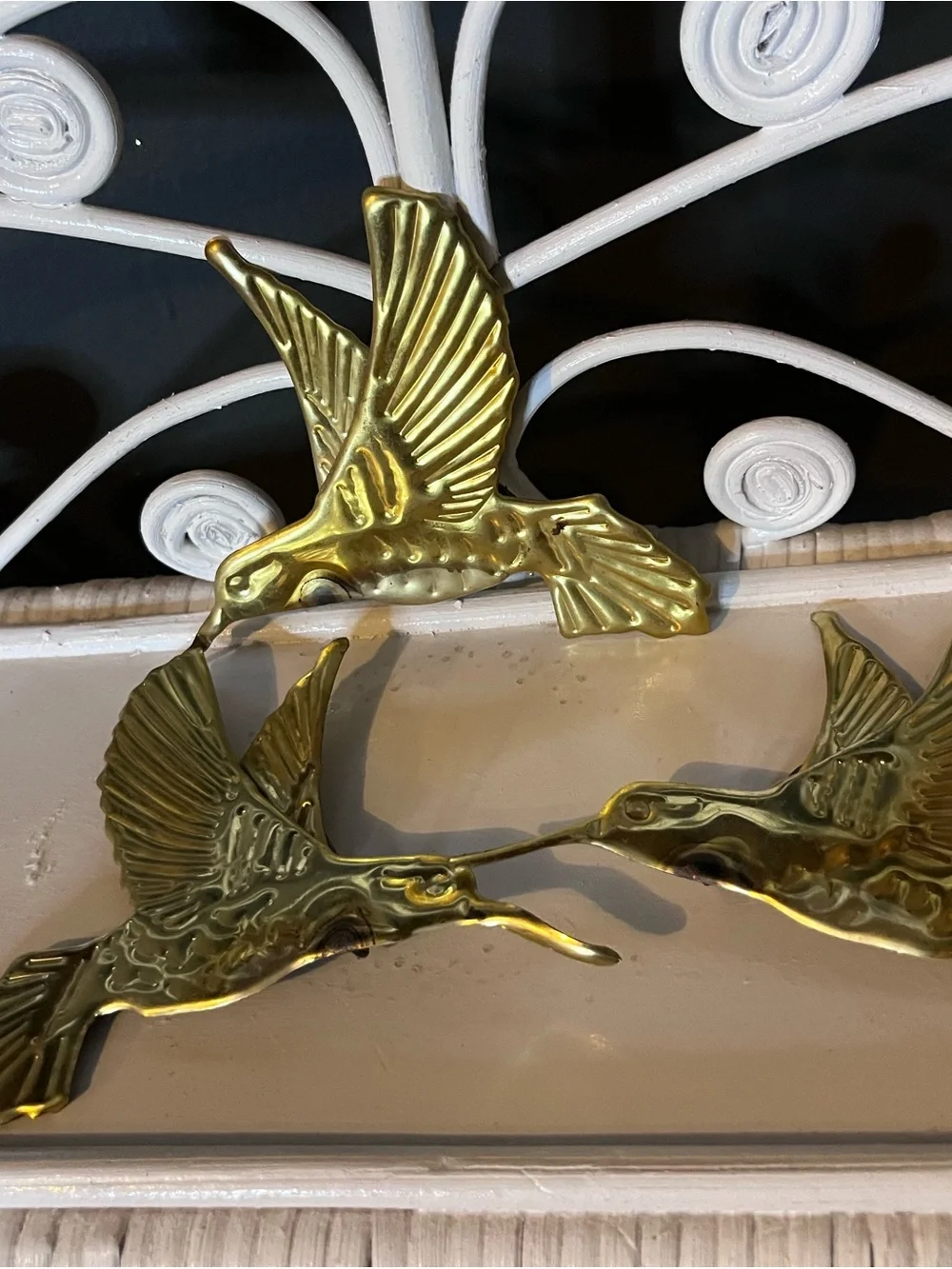 Homco Gold Hummingbird Wall Trio